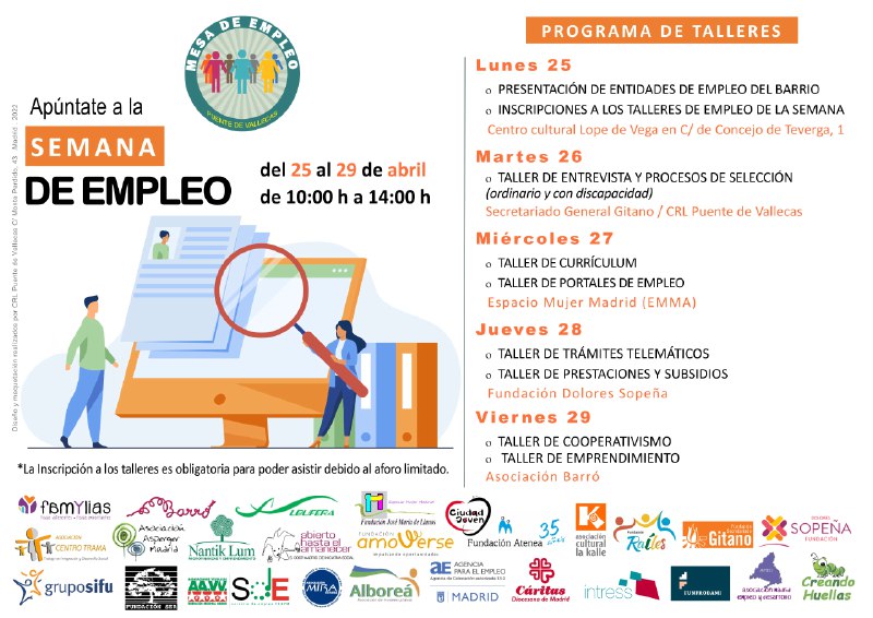 Llega la Semana de empleo de Puente de Vallecas